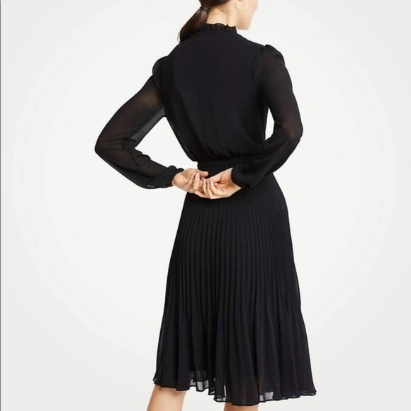 Ann Taylor Black Pleated Flare Dress - Picture 11 of 11